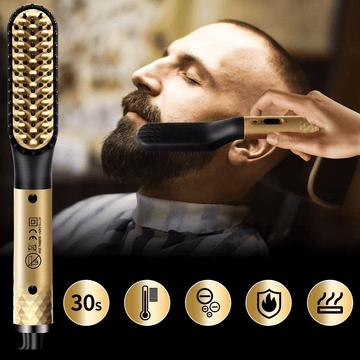 Beard Straightener for men™ | Plej dit skæg og hår behageligt hjemmefra!