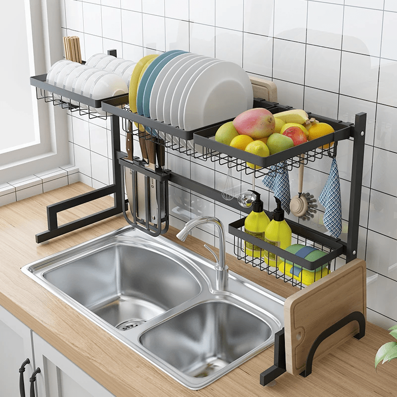 Stainless Steel Kitchen Dish Rack™ | Spar plads i dit køkken og tør opvasken nemt!